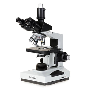 Microscópio Composto Trinocular AmScope até 40X-2500X com Câmera Digital