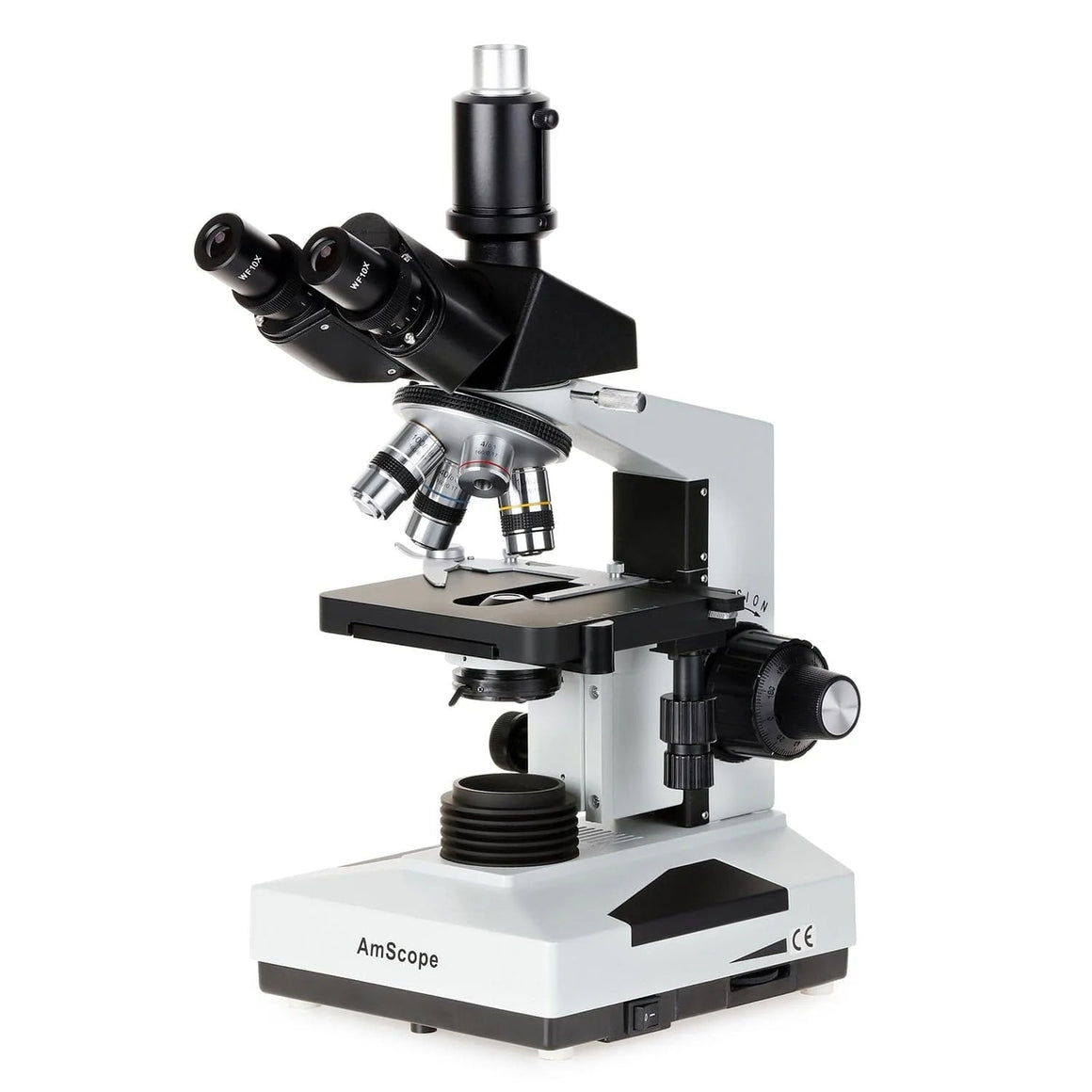 Microscópio Composto Trinocular AmScope até 40X-2500X com Câmera Digital