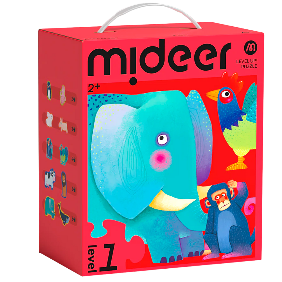 Quebra-Cabeça Animais Nível 1 com Bolsa de Armazenamento 2–6 Peças (+2)