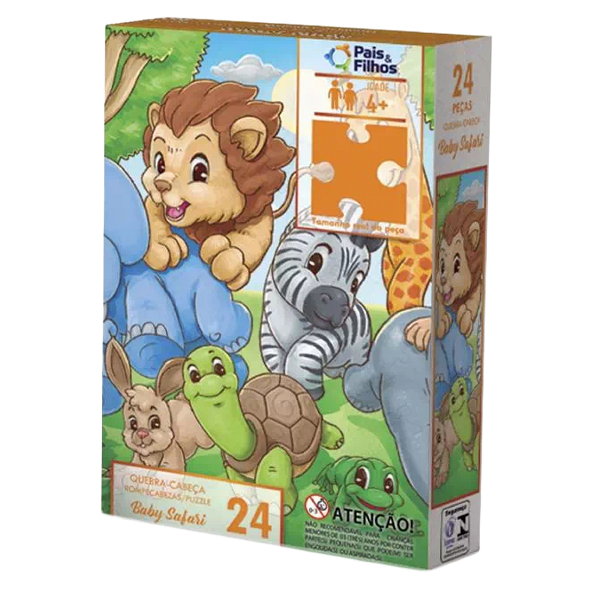 Quebra-Cabeça Baby Safari 24 Peças (+10)
