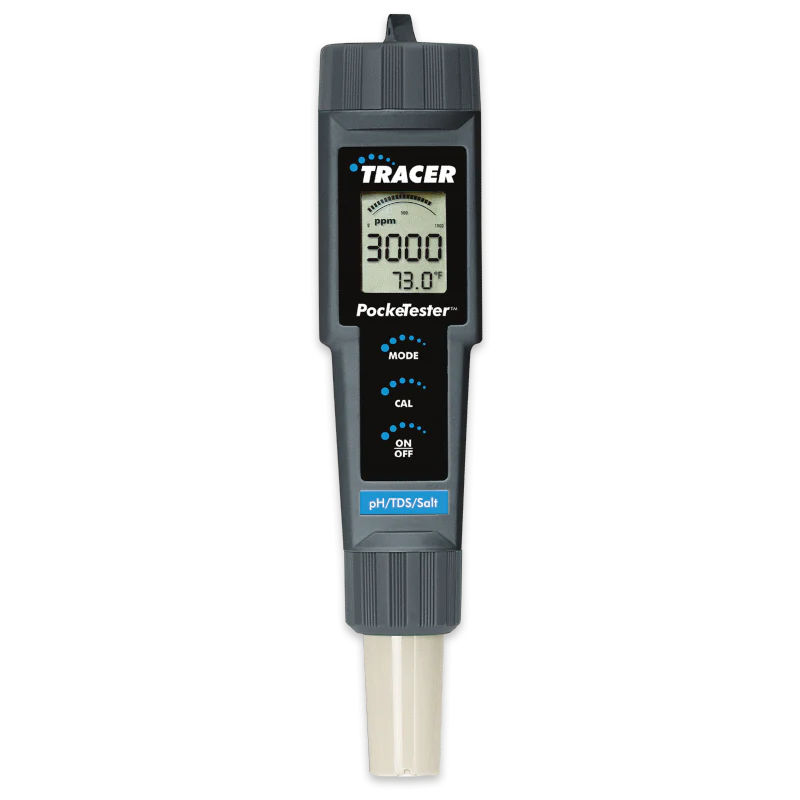 PockeTester™ Portátil: Medição Precisa de Sal, pH, TDS e Temperatura para Profissionais de Piscinas