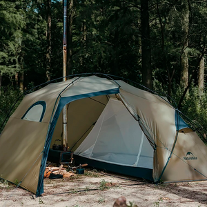 Naturehike 15D Ultraleve Camada Dupla À Prova D'Água 4 Estações Tenda com Chaminé Trekking Camping Ao Ar Livre