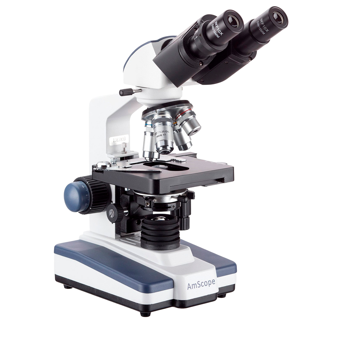 Microscópio Composto Binocular AmScope Série B120 40×–2500× com Cabeçote Siedentopf, Platina Mecânica 3D e Câmera Digital de 1 MP