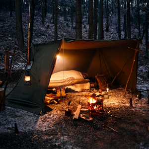 ARES TC Cotton Ridge Tent com janela de chaminé portátil espaçosa para acampamento ao ar livre Glamping