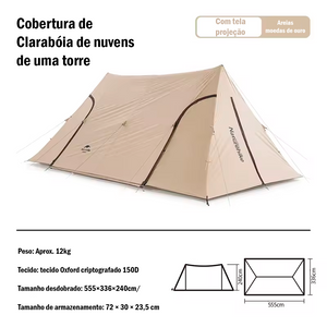 Tenda Naturehike com Torre Dupla e Tela de Projeção para Camping