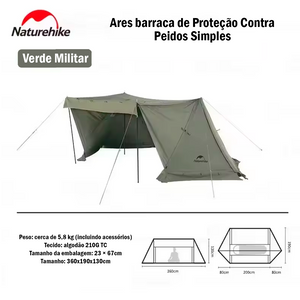 Naturehike Tenda de Acampamento Ares 1 Pessoa Algodão TC Impermeável 5,8 kg