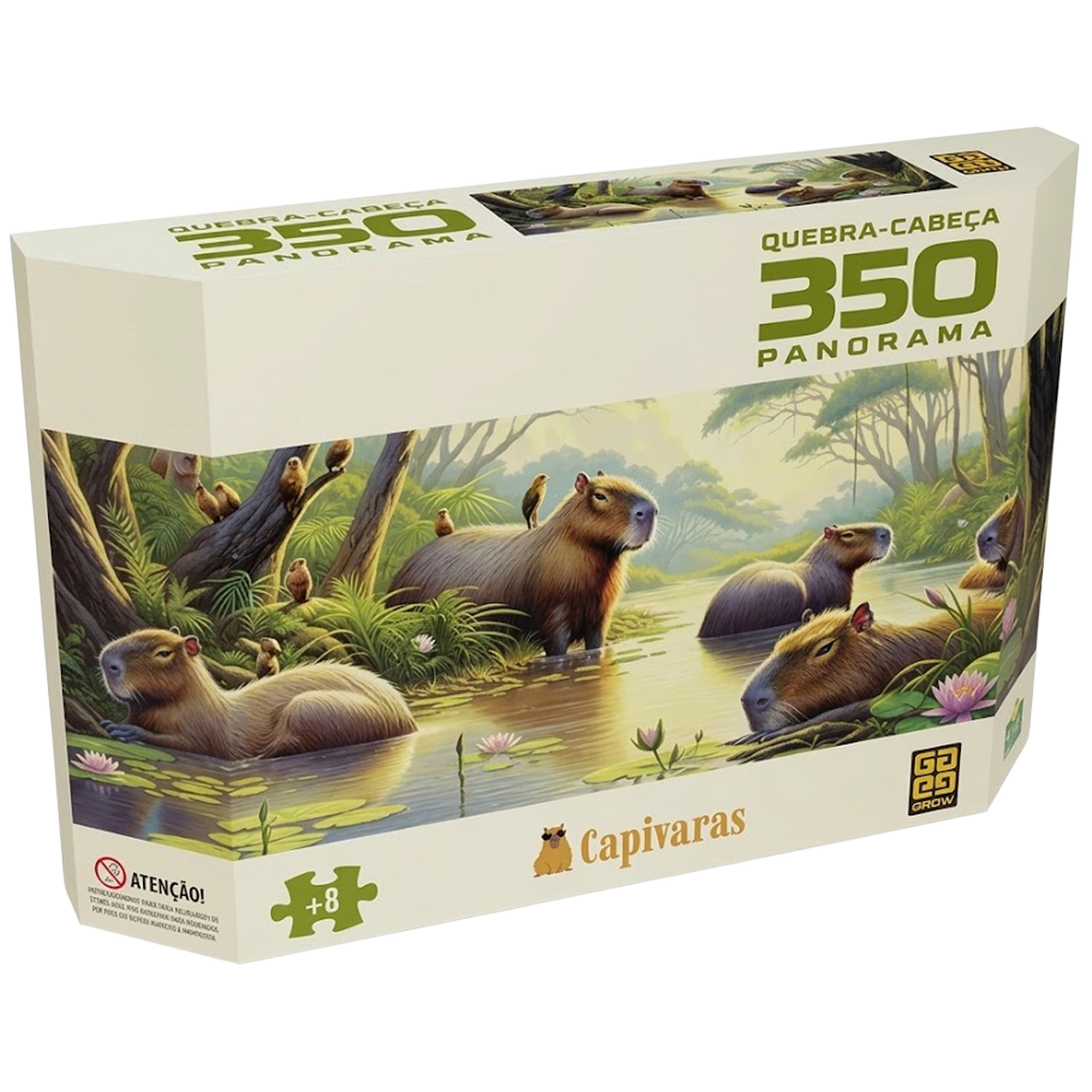 Quebra-Cabeça  Panorama Capivaras de 350 Peças (+8)