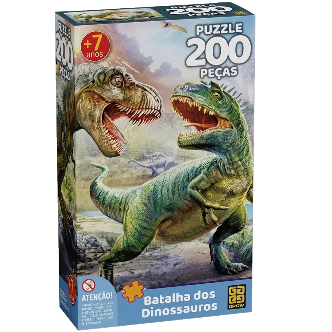 Quebra-Cabeça Batalha dos Dinossauros de 200 Peças (+7)