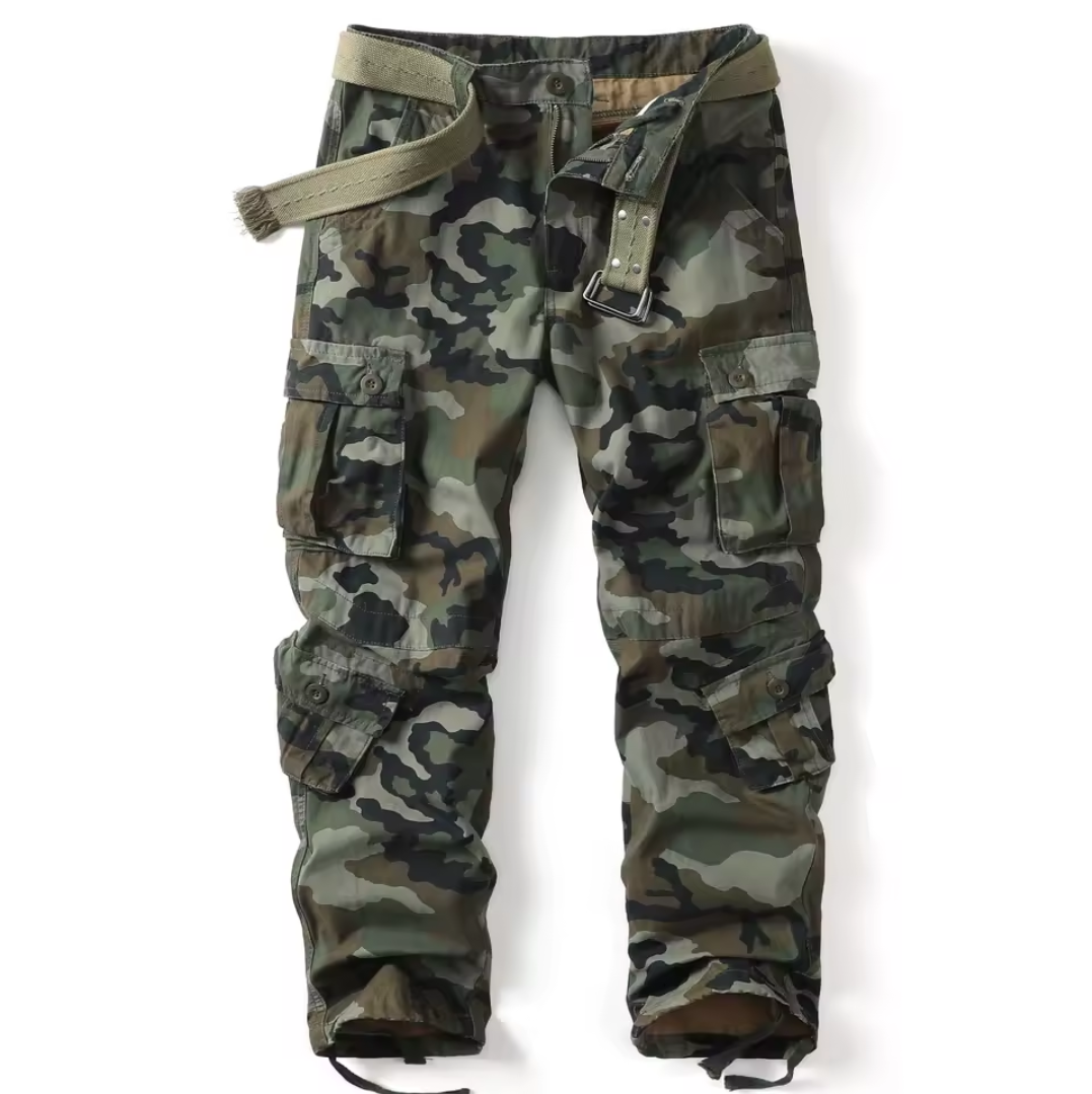 Men's Hiking Army Camo Cargo Pants 8 Pockets