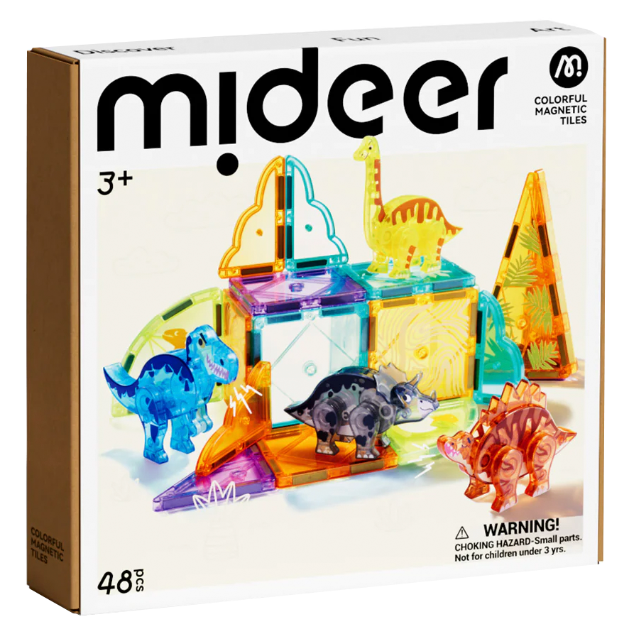 Peças Magnéticas Coloridas Jurassic Adventure de 48 Peças (+3)
