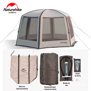 Naturehike Cloud Nest Hexagonal 10㎡ Pérgula inflável à prova d'água 2000mm UPF50+ para camping e praia: seu abrigo aéreo ideal