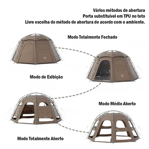 Tenda Octogonal Naturehike MG Dome para 4-5 Pessoas para Camping e Viagens: Grande Espaço e abertura rápida