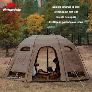 Tenda Octogonal Naturehike MG Dome para 4-5 Pessoas para Camping e Viagens: Grande Espaço e abertura rápida