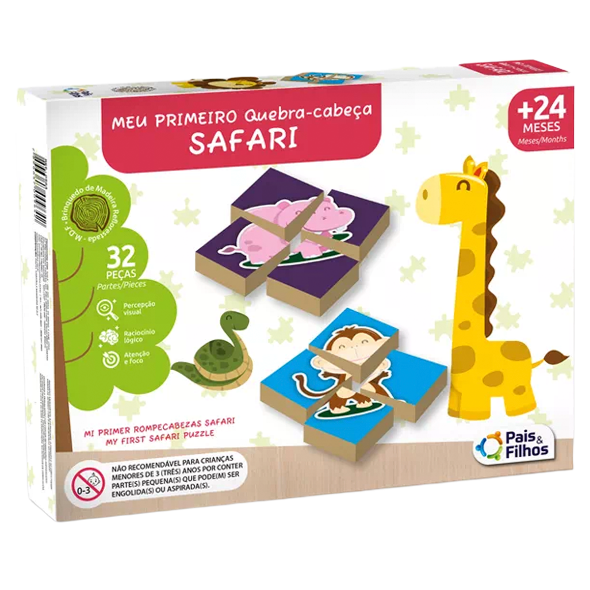 Quebra-Cabeça Safari 32 Peças (+2)