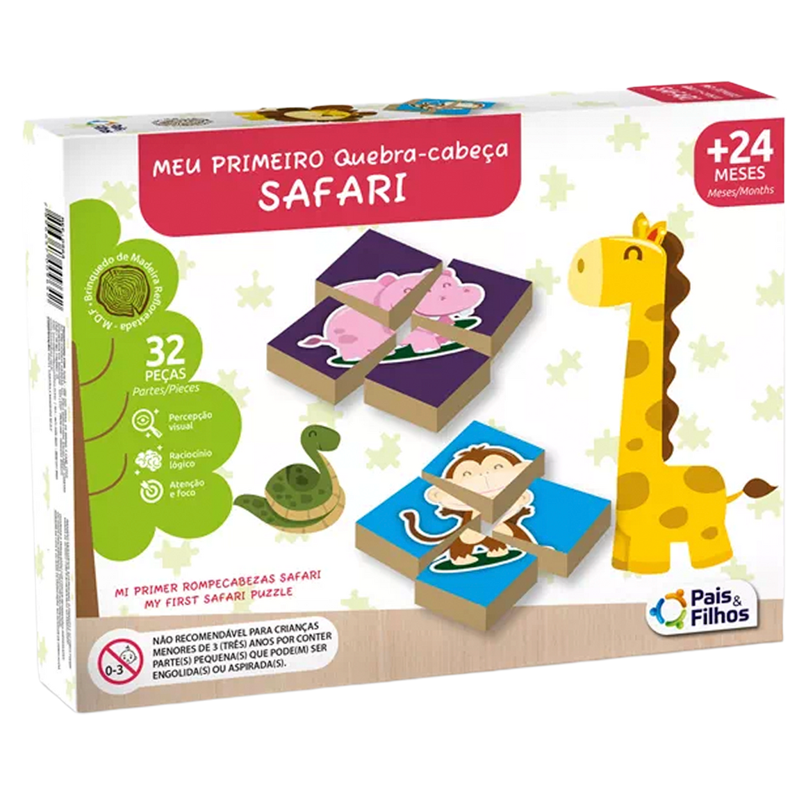 Quebra-Cabeça Safari 32 Peças (+2)