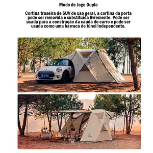 Tenda lateral Naturehike para SUV com Fixação traseira: toldo à Prova d'Agua com Revestimento Prateado e Proteção Solar