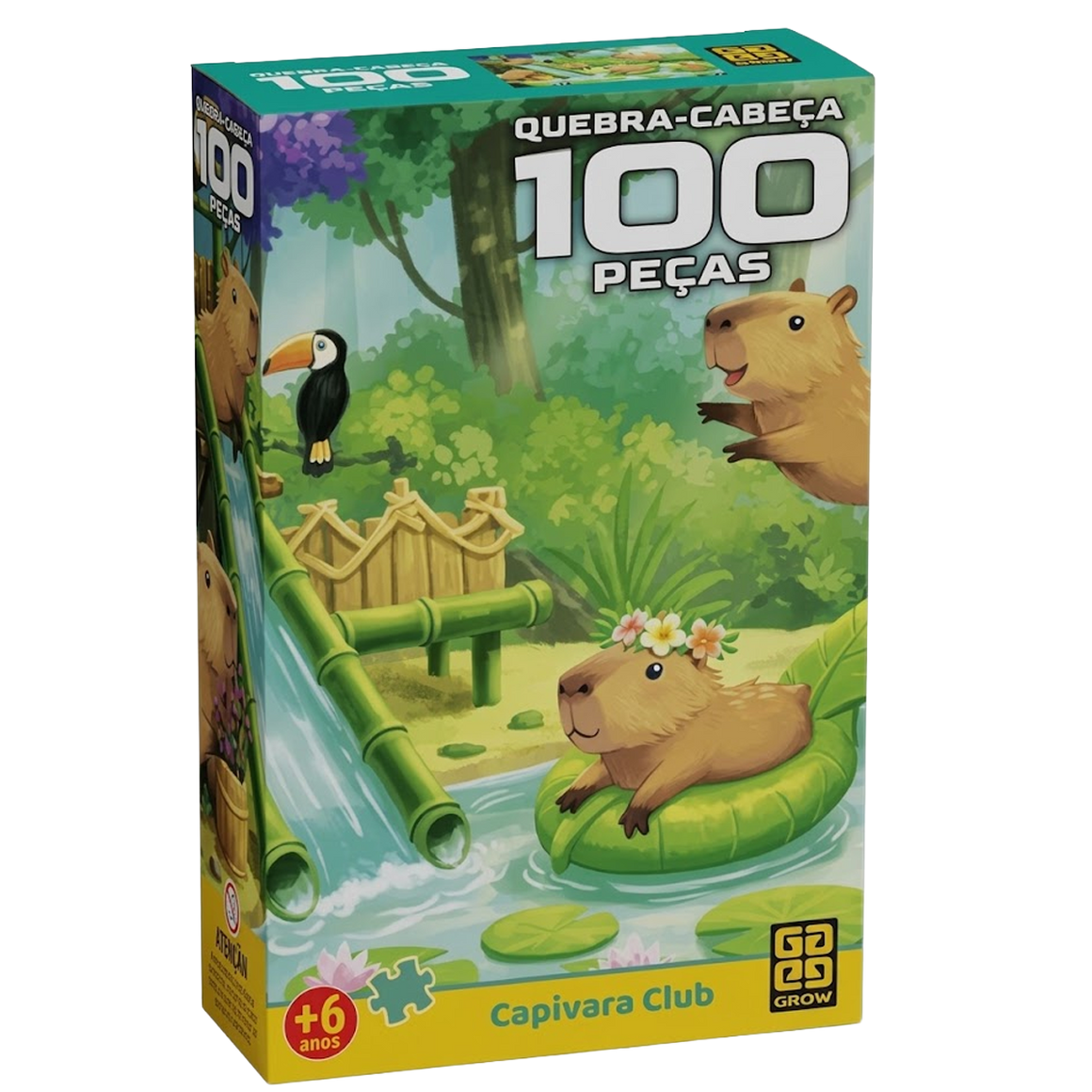 Quebra-Cabeça Capivara Club de 100 Peças (+6)