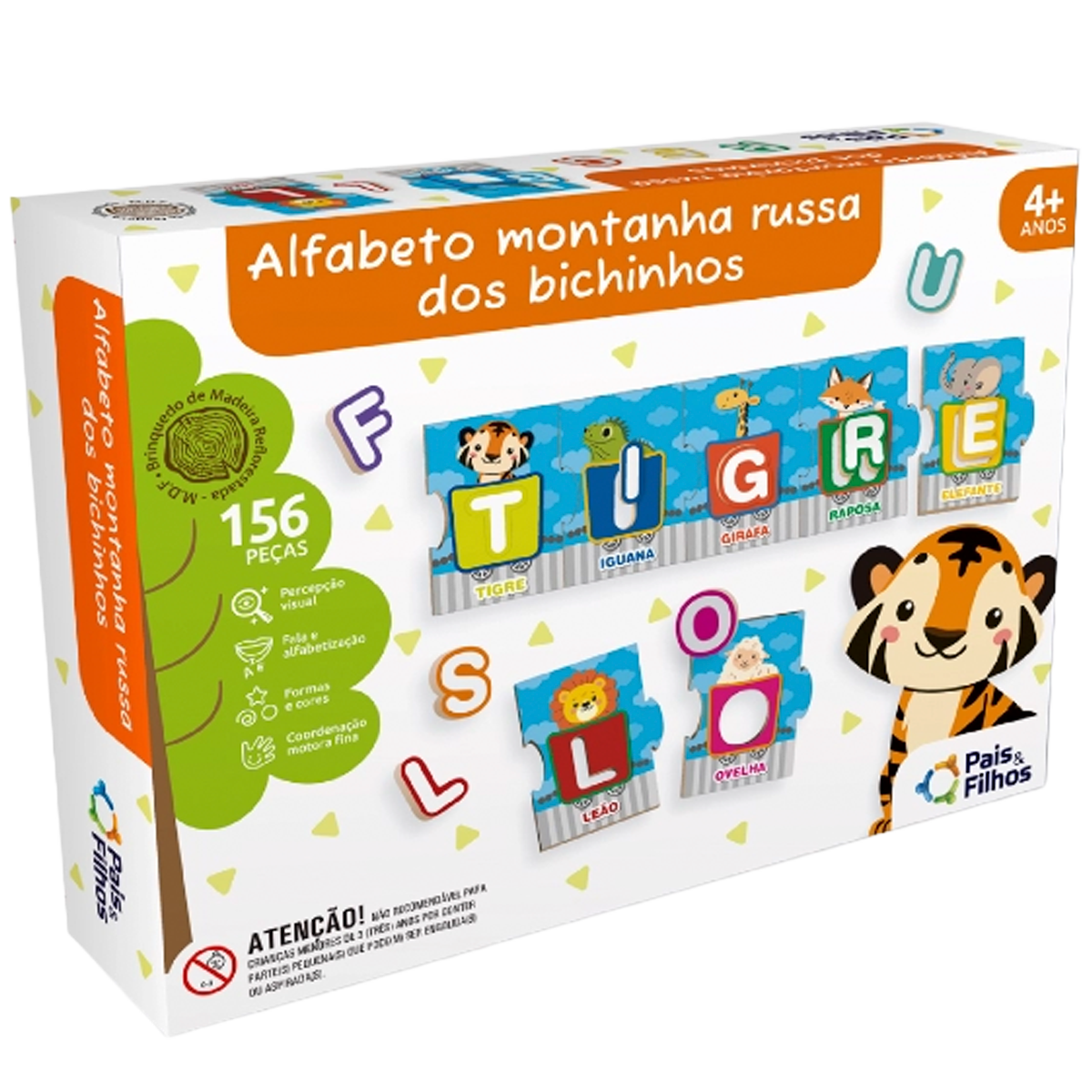 Alfabeto Montanha-Russa dos Bichinhos de 156 Peças (+4)