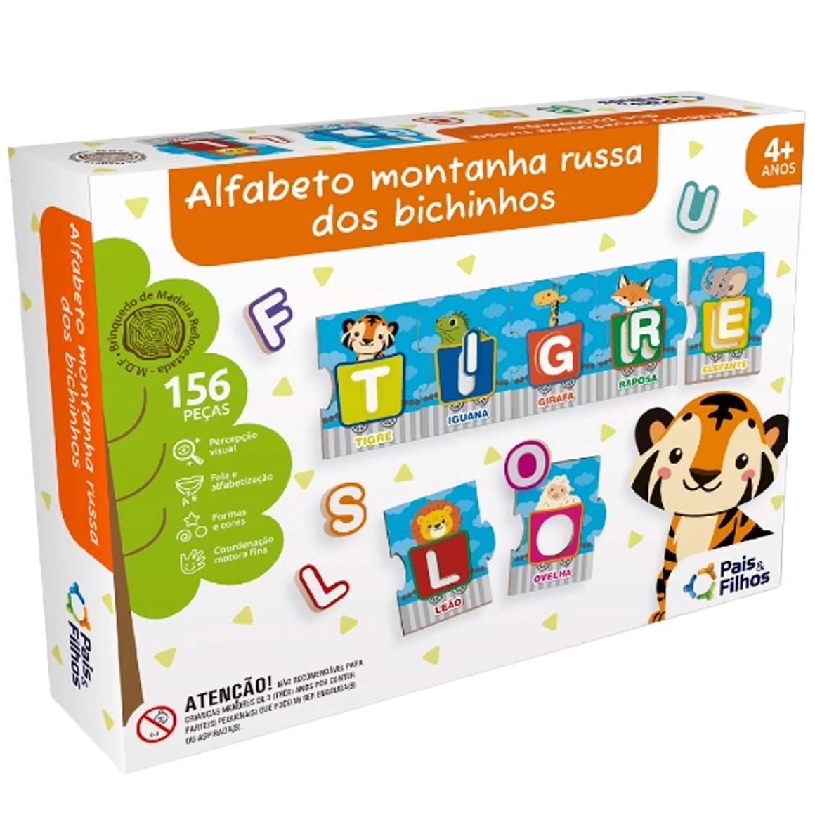 Alfabeto Montanha-Russa dos Bichinhos de 156 Peças (+4)