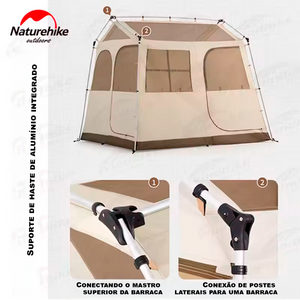Barraca de Acampamento com Saia Antineve Naturehike Village 5.0 para 3-4 Pessoas