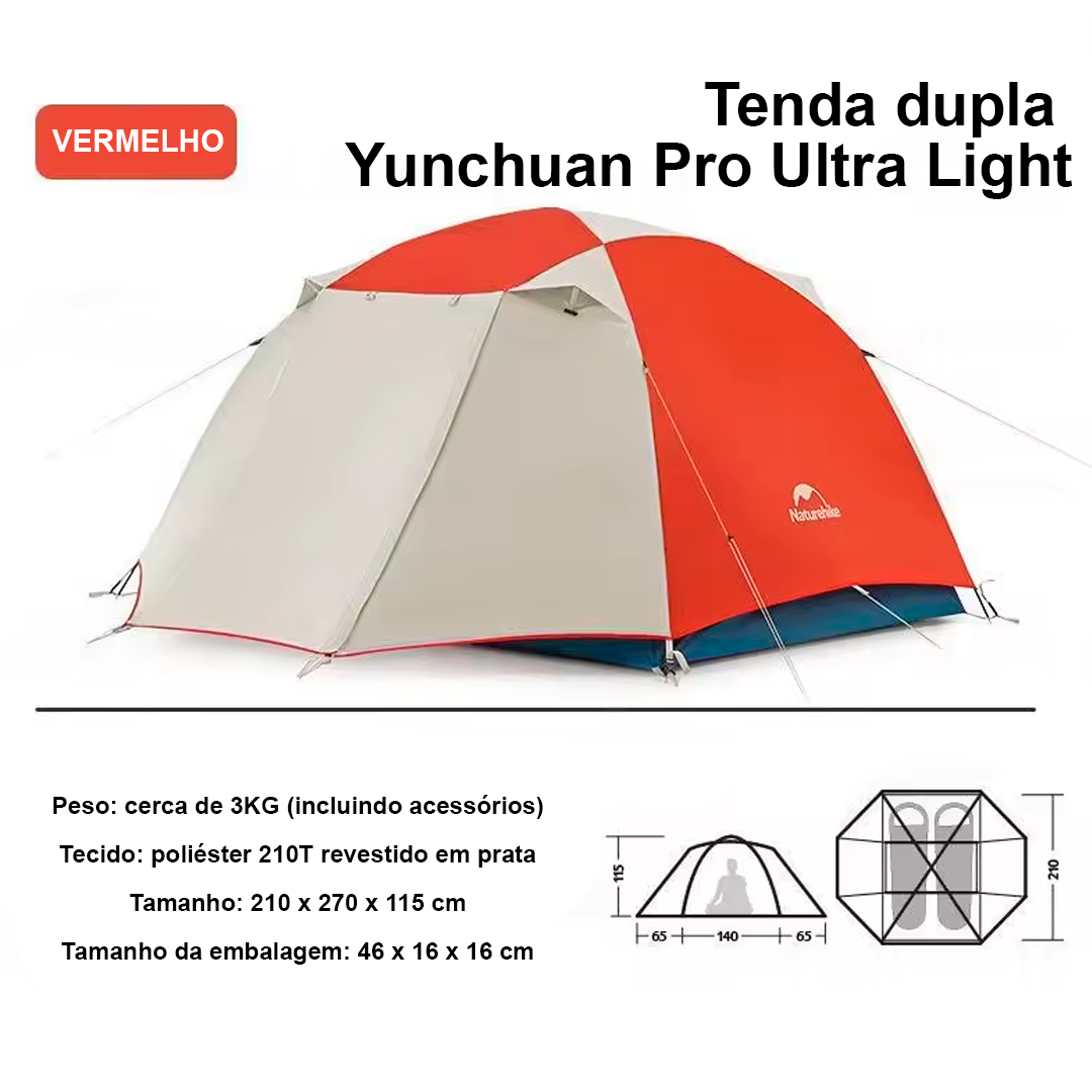 Tenda Dome Ultraleve para 2 Pessoas Pro Caminhadas ao Ar Livre Camada Dupla Impermeável Leve
