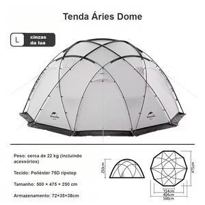 Tenda Naturehike Shepherd Dome à prova d'água, grande espaço para acampamento ao ar livre com neve e chuva