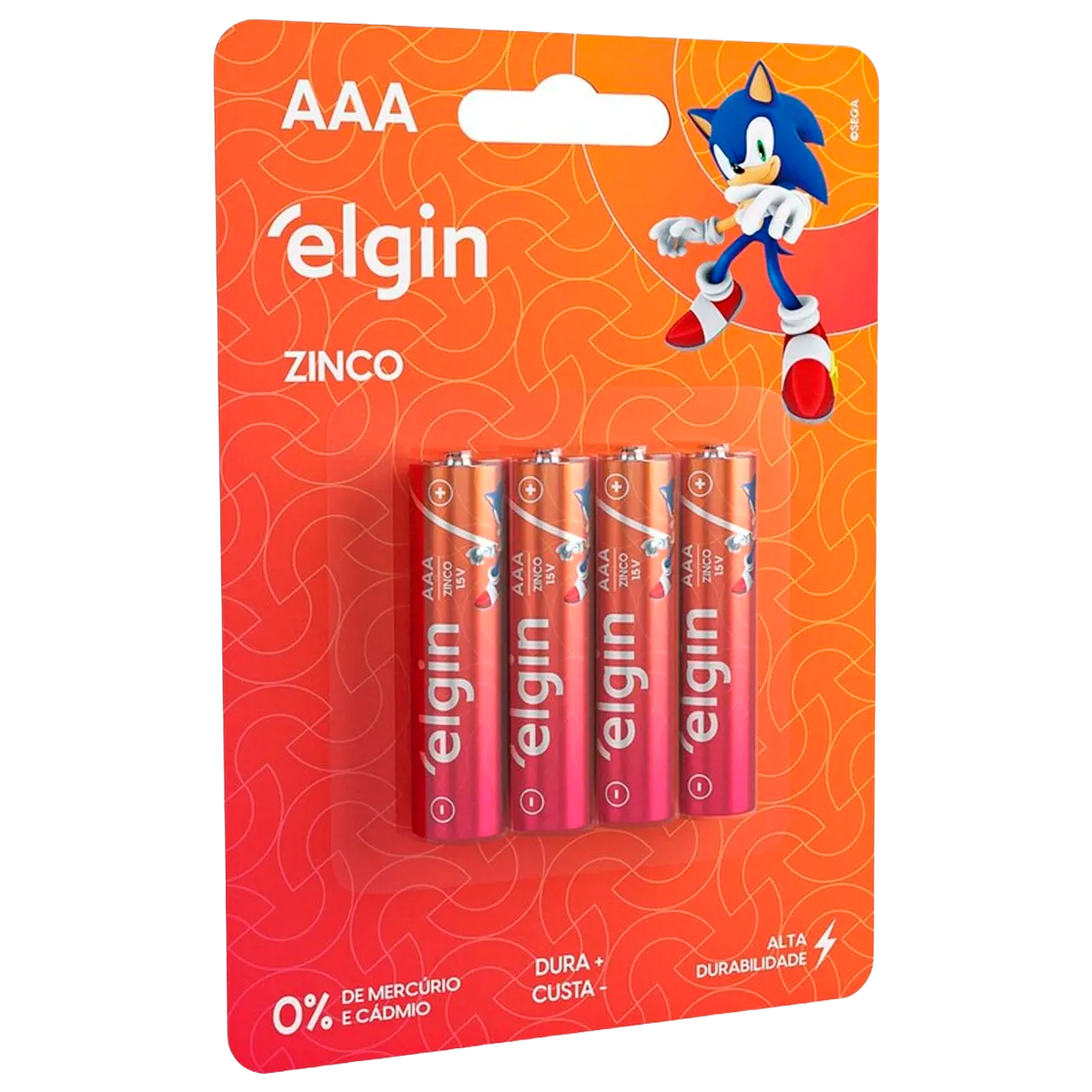 Pilhas de Zinco Elgin Comum Tipo AAA Livre de Mercúrio e Cádmio