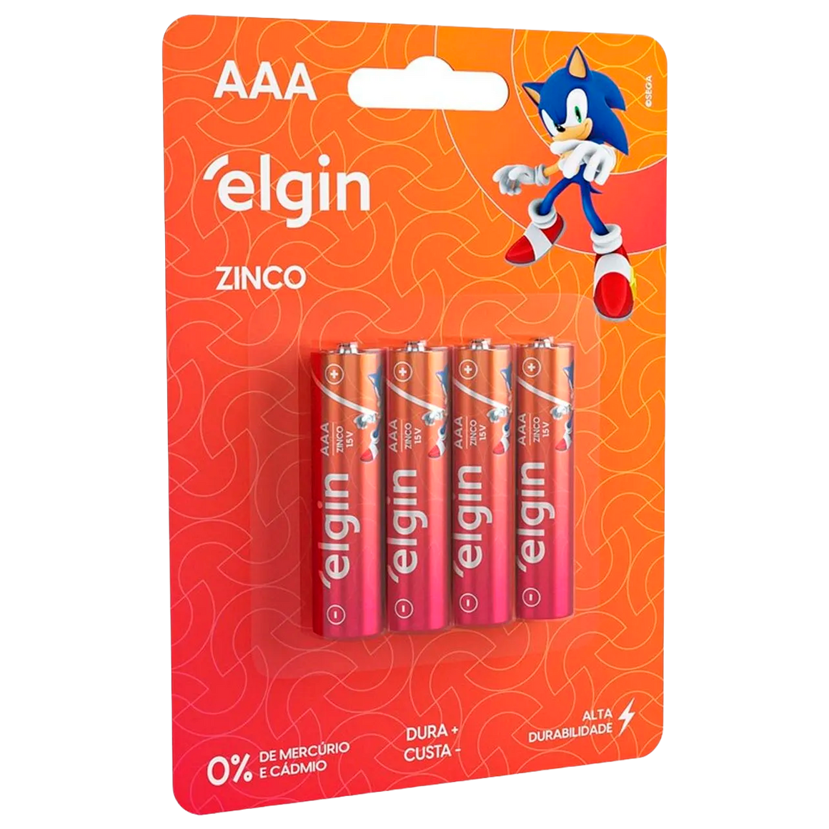 Pilhas de Zinco Elgin Comum Tipo AAA Livre de Mercúrio e Cádmio