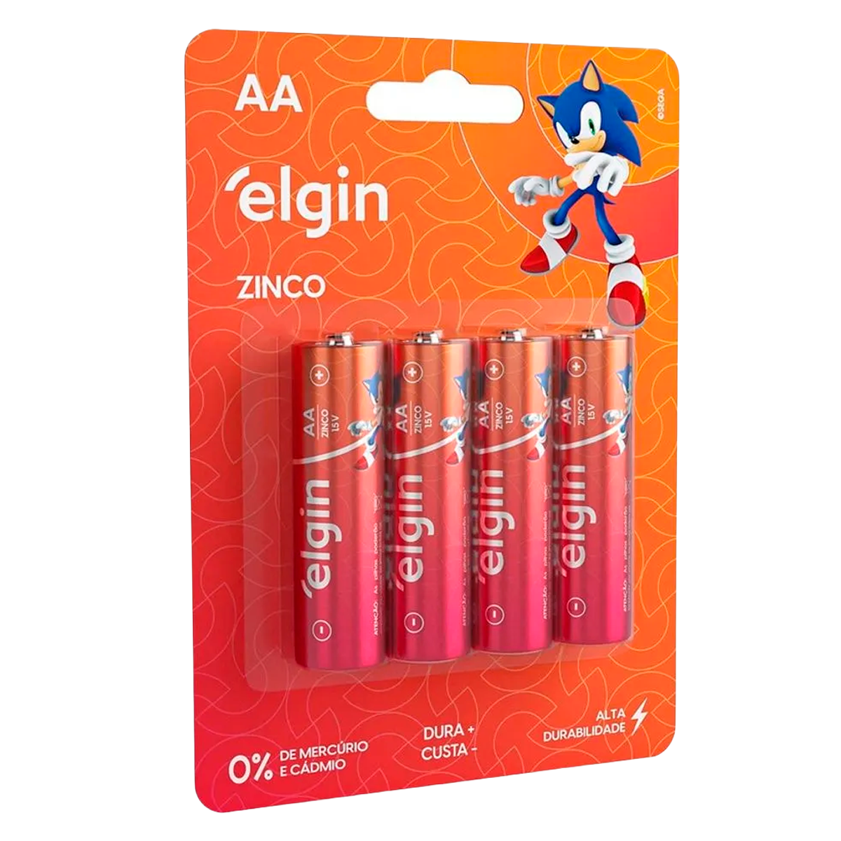 Pilhas de Zinco Elgin Comum Tipo AA Livre de Mercúrio e Cádmio