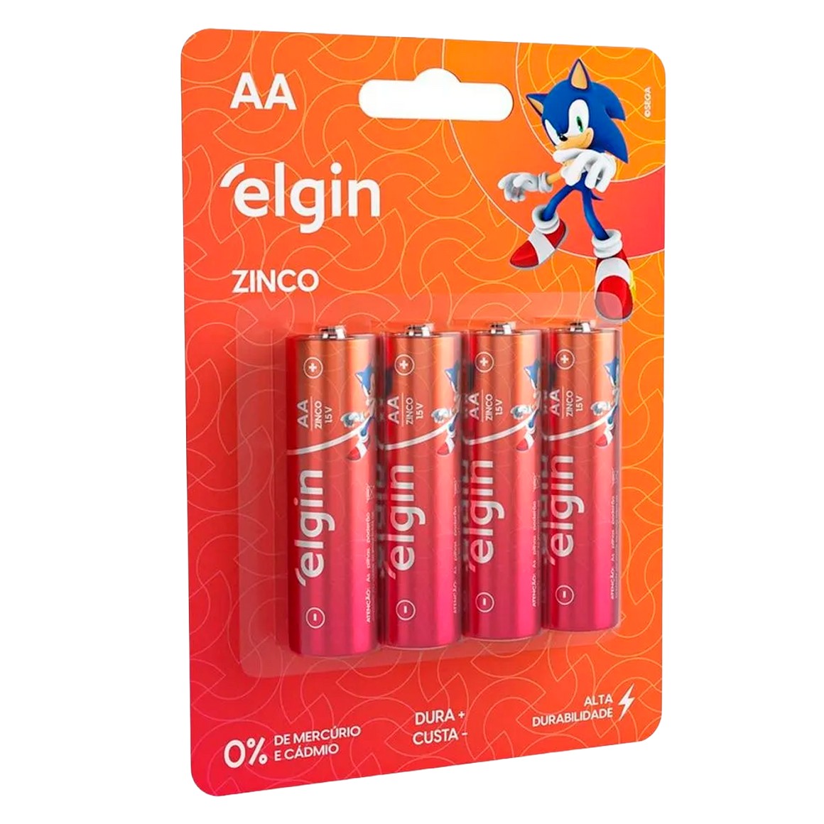 Pilhas de Zinco Elgin Comum Tipo AA Livre de Mercúrio e Cádmio