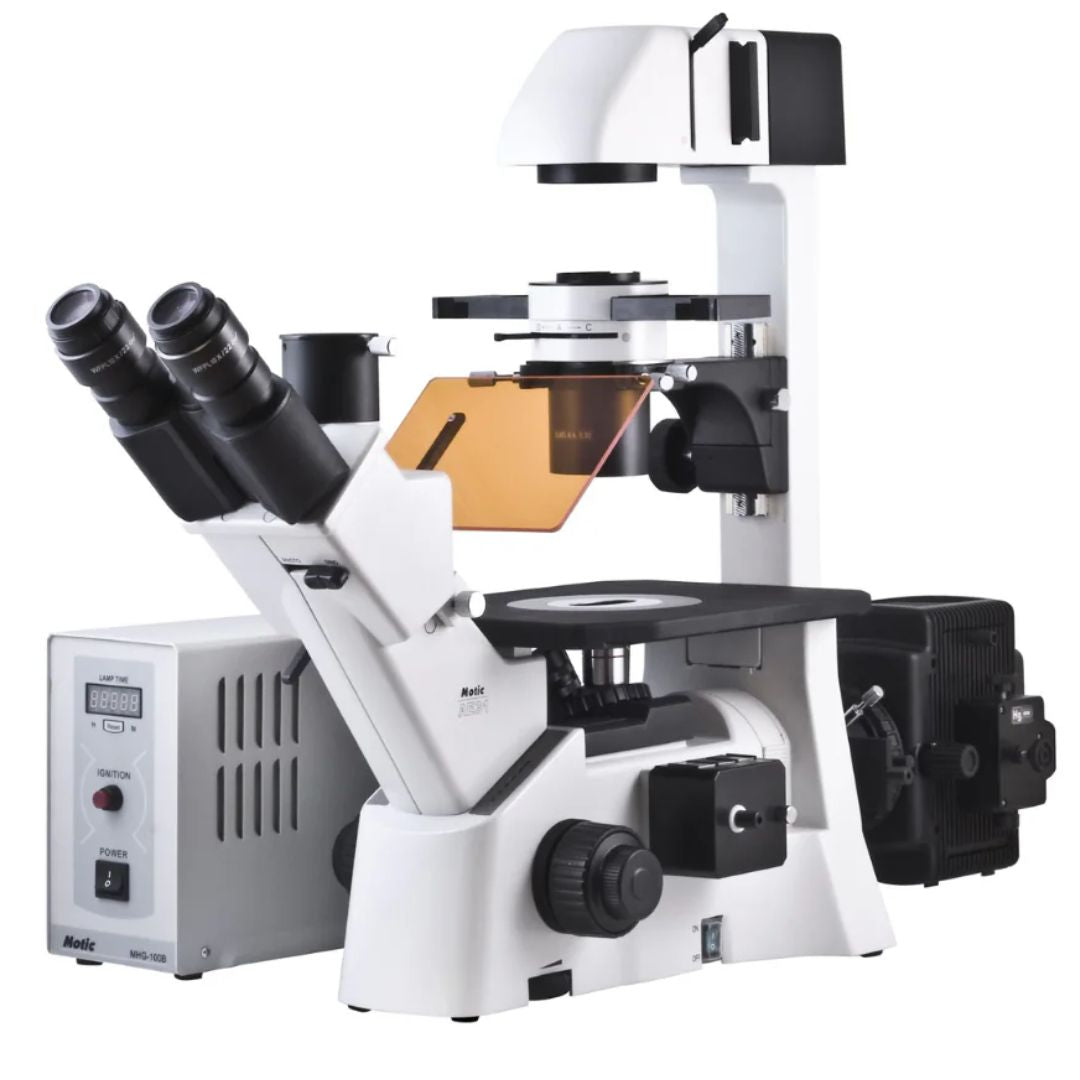 Microscópio invertido trinocular Motic AE31E com filtros FITC e TRITC