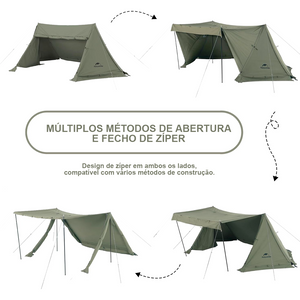ARES TC Cotton Ridge Tent com janela de chaminé portátil espaçosa para acampamento ao ar livre Glamping
