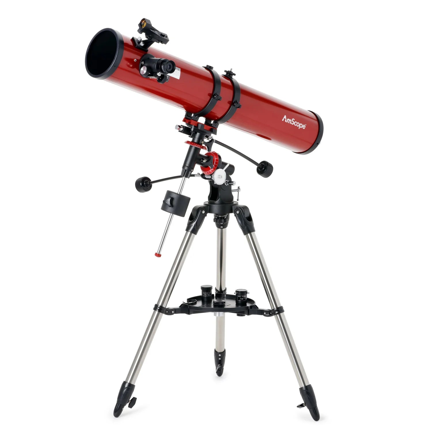 Telescópio Refletor AmScope Série EQ com Montagem Equatorial e Tripé de Aço Inoxidável