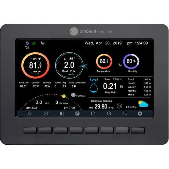 Estação Meteorológica Inteligente Profissional Ambient Weather Ultrassônica WS-5000, Alimentação por Cabo