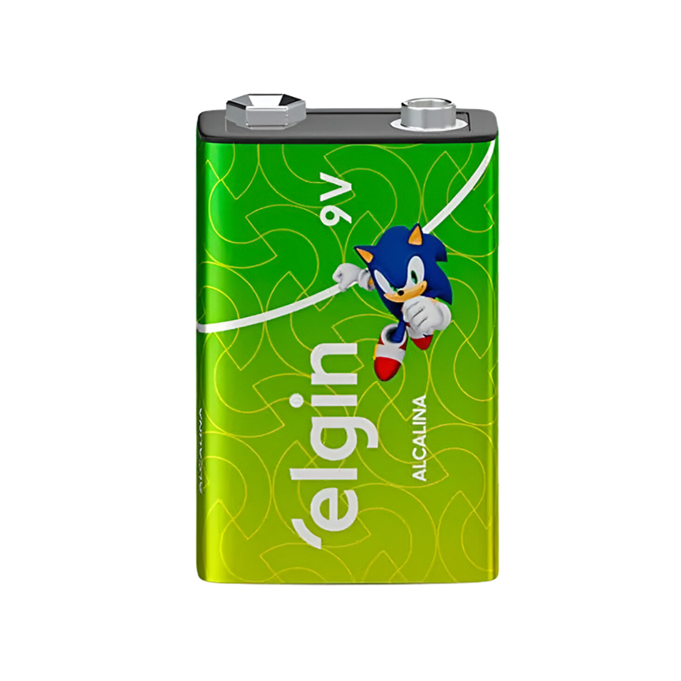 Bateria Alcalina 9V Elgin Blister com 1 Unidade