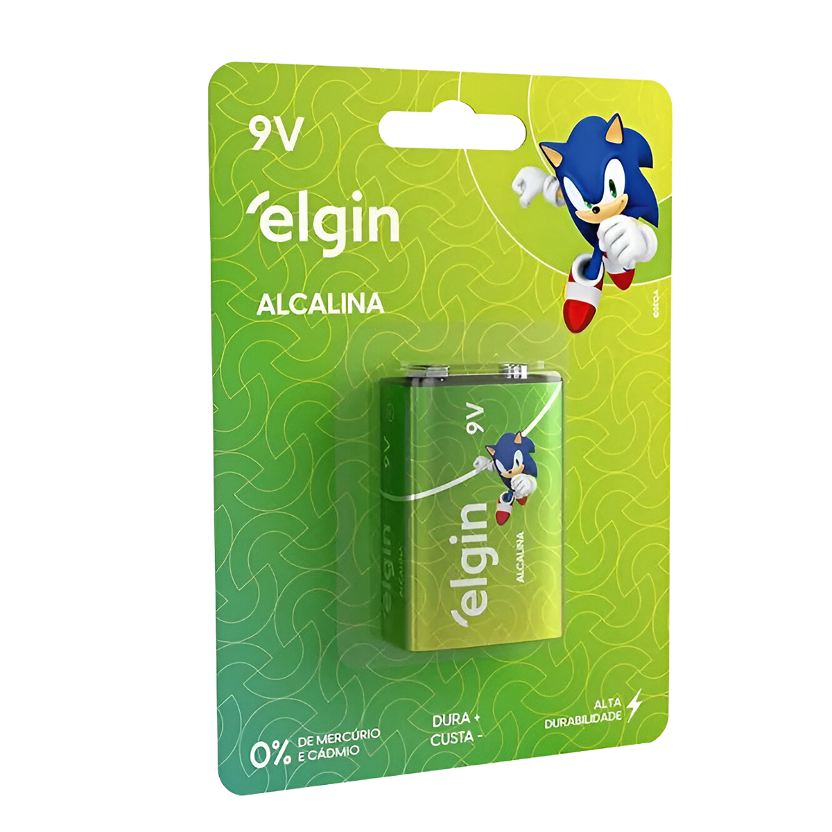 Bateria Alcalina 9V Elgin Blister com 1 Unidade