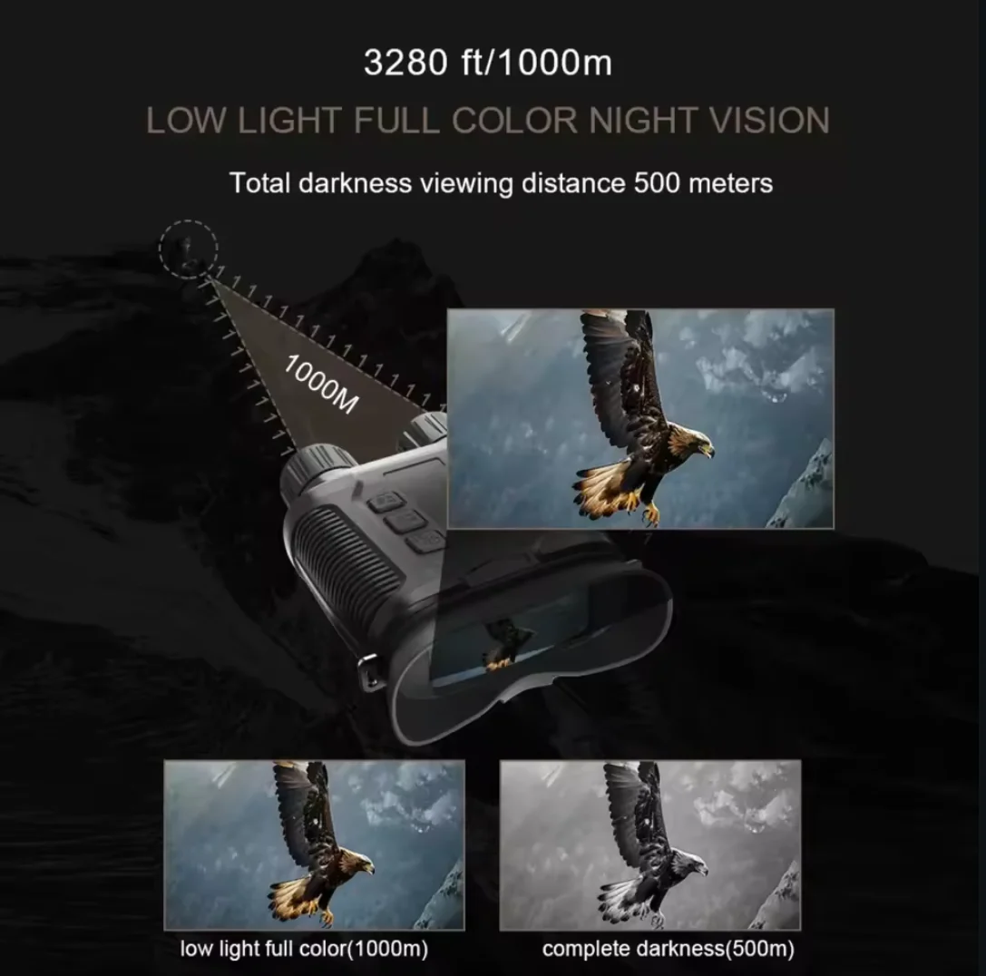 Binóculos de Visão Noturna Alfa Cams 10X Óptico 8X Zoom Digital 36 MP