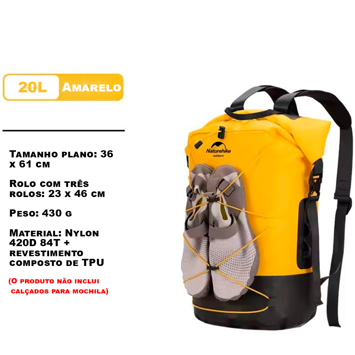 Bolsa Impermeável Naturehike TB03 até 40 L de Capacidade