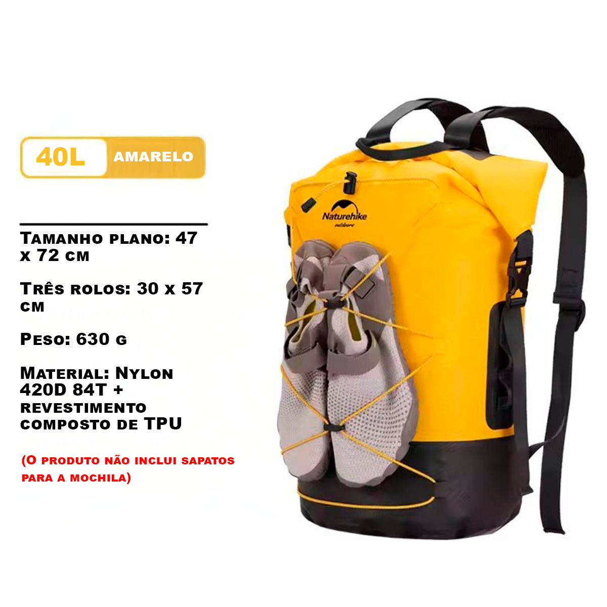 Bolsa Impermeável Naturehike TB03 até 40 L de Capacidade