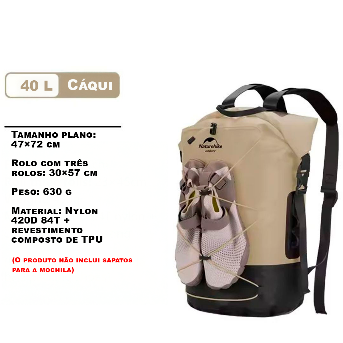 Bolsa Impermeável Naturehike TB03 até 40 L de Capacidade