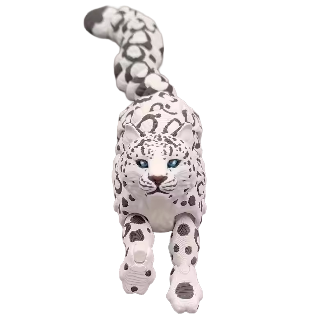 Brinquedo de Simulação de Leopardo das Neves Impresso em 3D Articulado (+3)