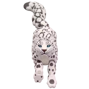 Brinquedo de Simulação de Leopardo das Neves Impresso em 3D Articulado (+3)