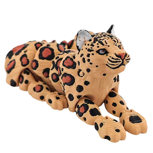 Brinquedo de Simulação de Leopardo das Neves Impresso em 3D Articulado (+3)