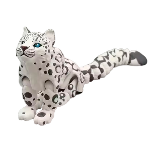 Brinquedo de Simulação de Leopardo das Neves Impresso em 3D Articulado (+3)