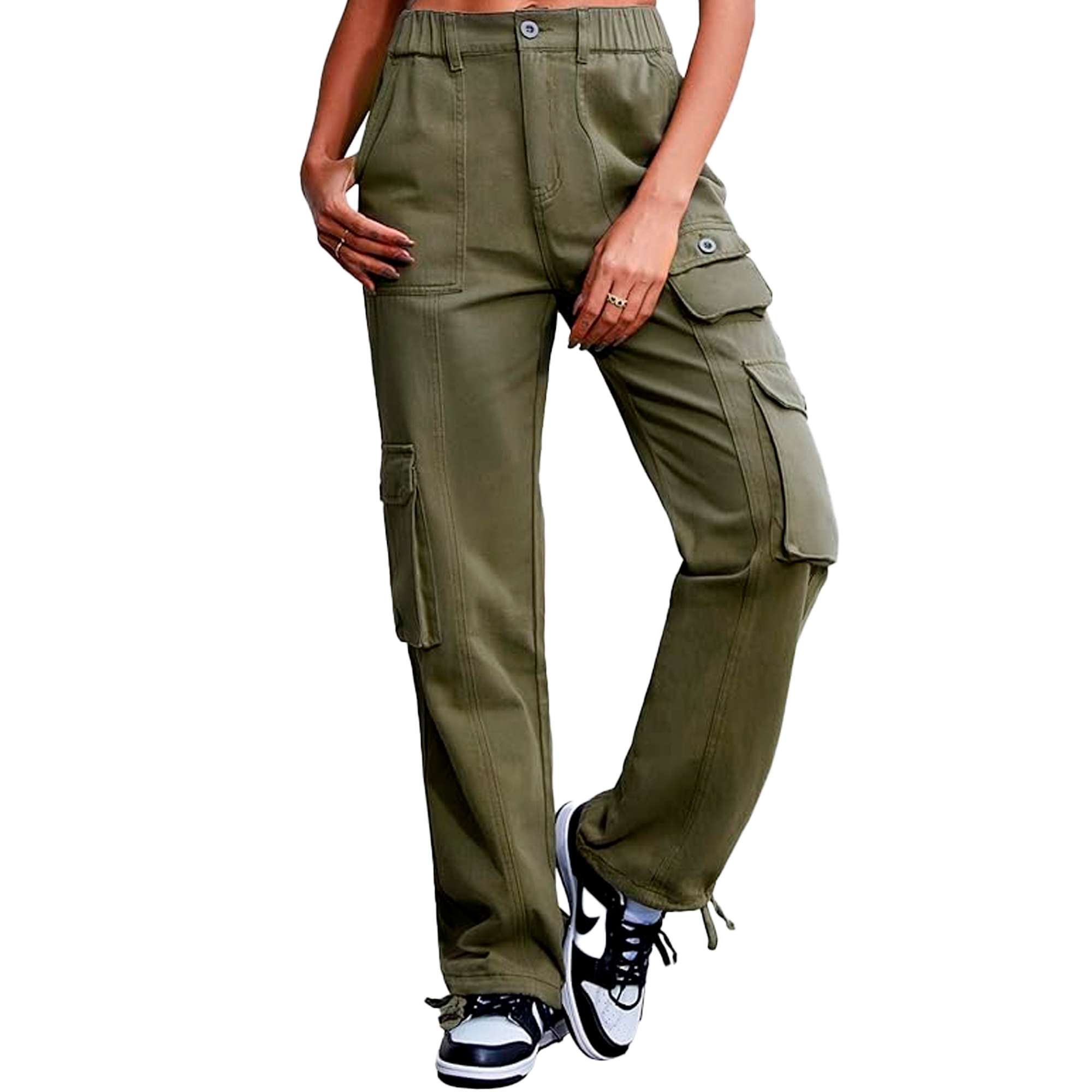 Calças de Corrida Femininas Cargo com 7 Bolsos