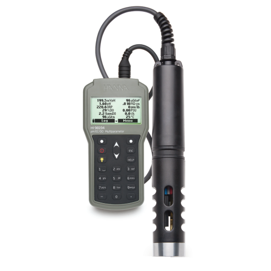 Testador Multiparâmetro à Prova d'água Profissional Hanna pH/ORP/EC/DO