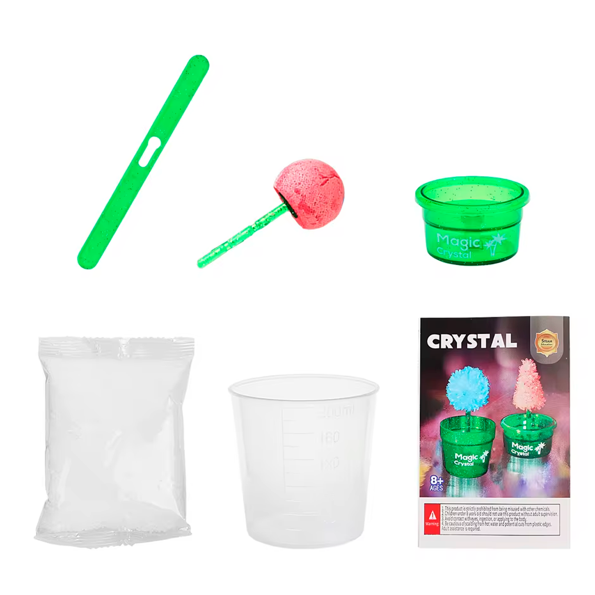 Experimento Científico de Plantio de Cristal DIY Criativo em Forma de Flor de Árvore de Cristal Divertido de Conjunto de Experimento Pai-Filho de Cor Aleatória (+6)