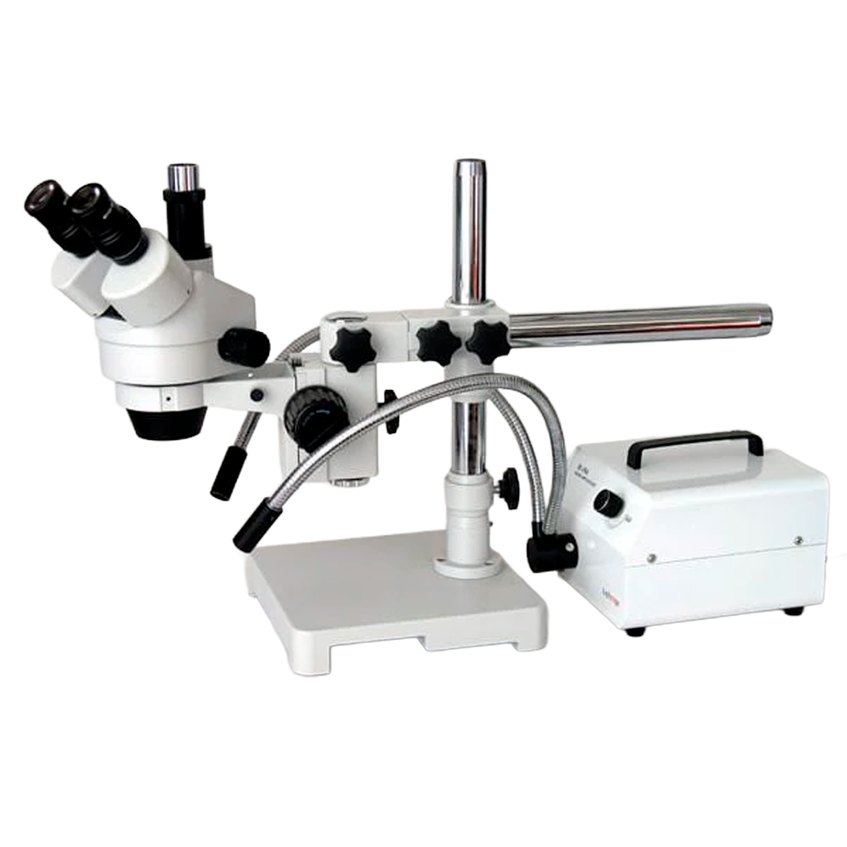 Iluminador de fibra óptica AmScope de 150 W com haste dupla flexível