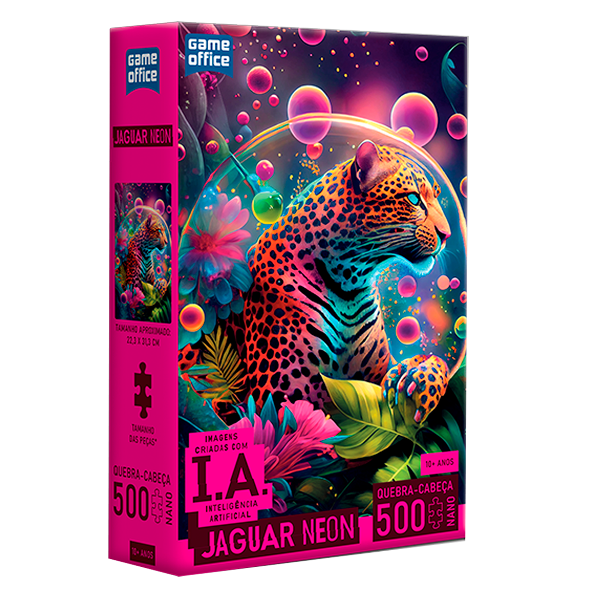 Jaguar Neón – Rompecabezas de 500 Piezas Nano (+8)