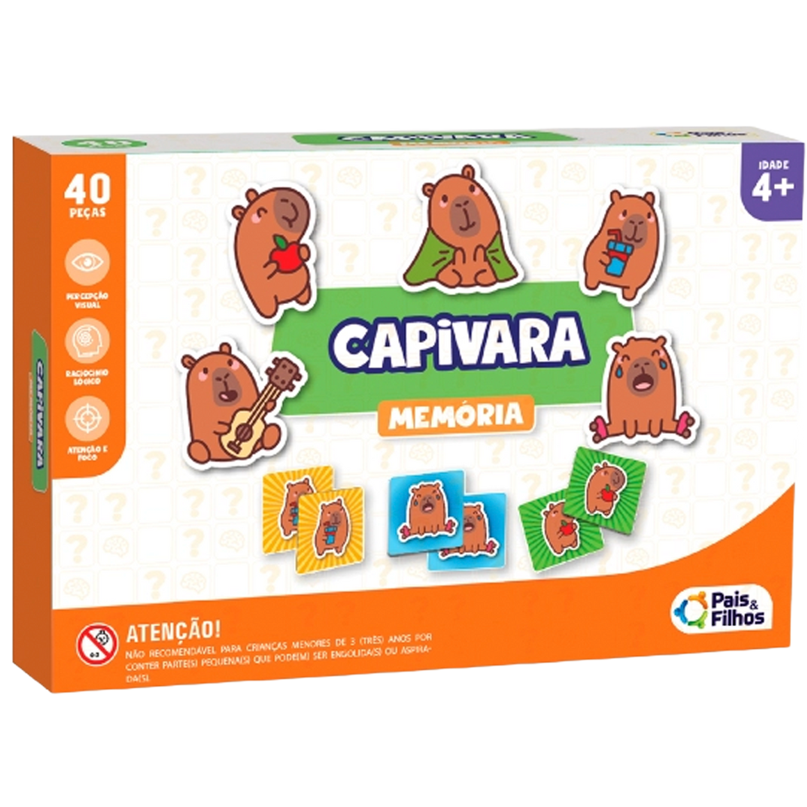 Jogo da Memória Capivara 40 Peças (+4)